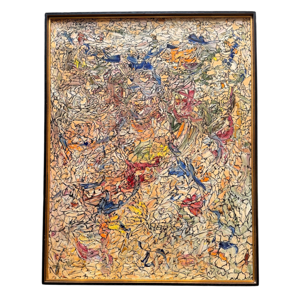 Painting Jose Moshe – Untitled Abstract Painting (1967)