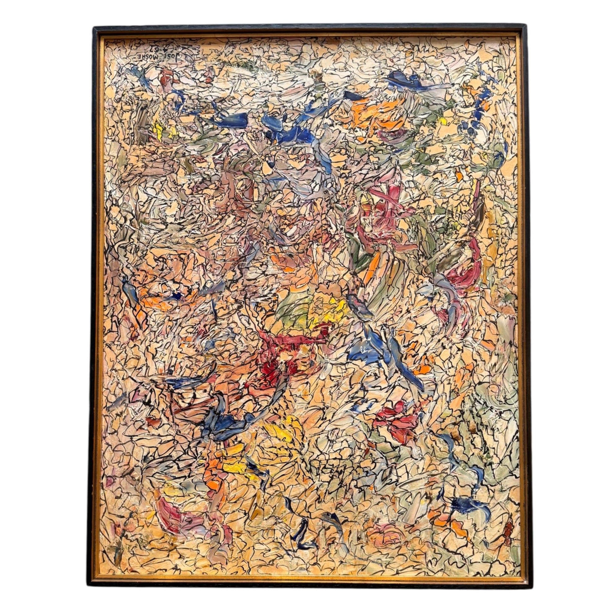 Painting Jose Moshe – Untitled Abstract Painting (1967)