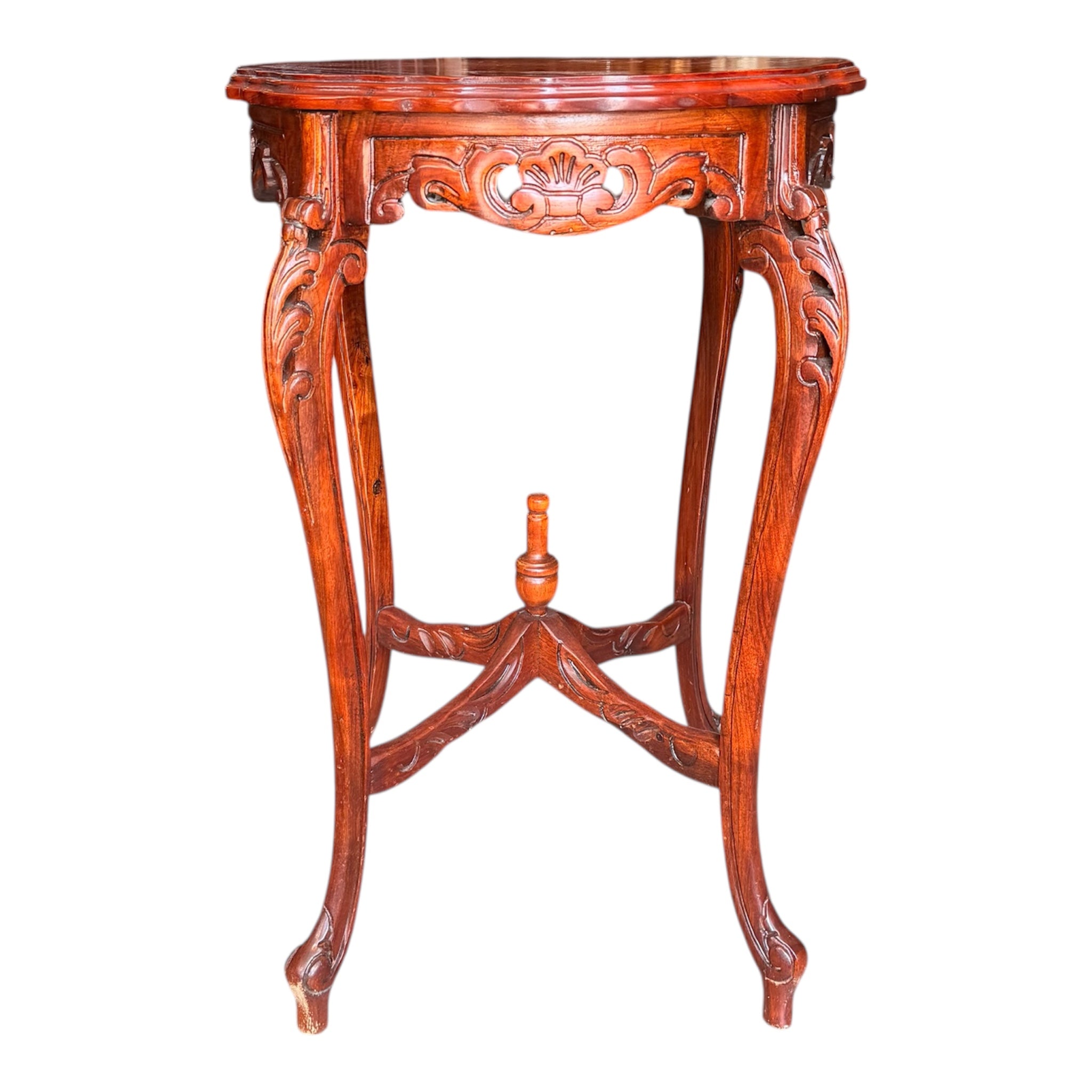 Vintage Chippendale Mahogany Carved Plant Stand/ Pedestal