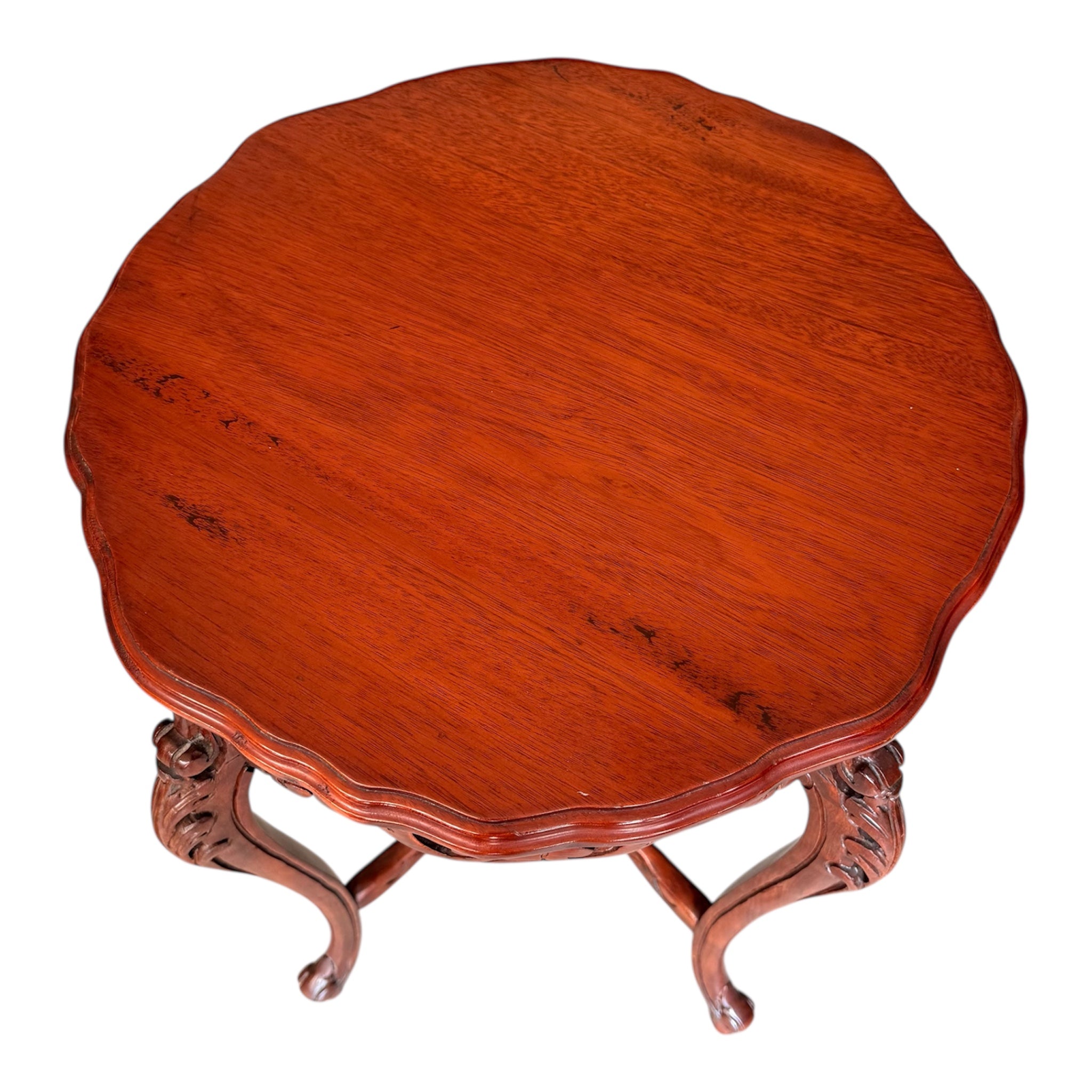 Vintage Chippendale Mahogany Carved Plant Stand/ Pedestal