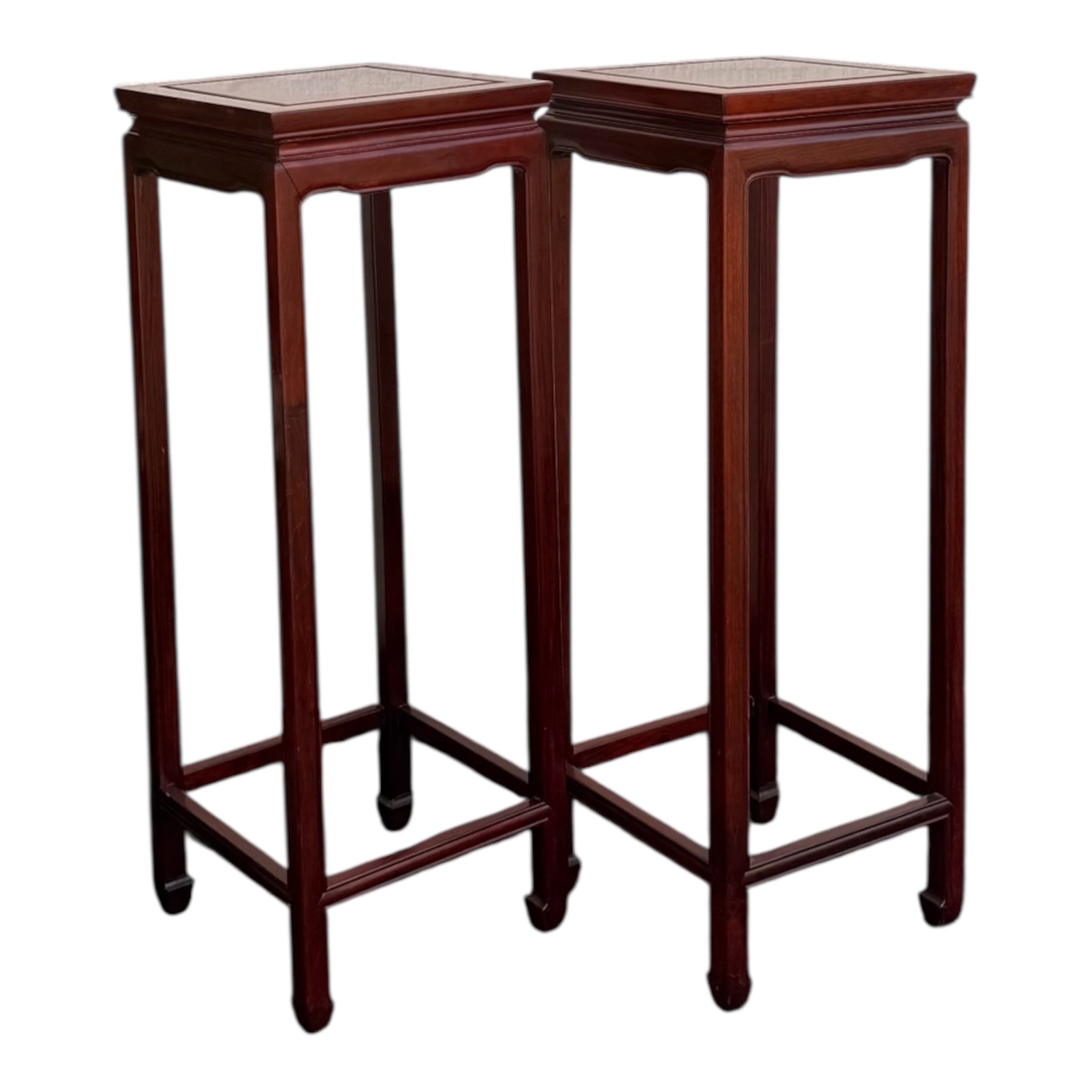 Pair Of Handcrafted Hardwood Pedestal Stand | Chinese Display Stand