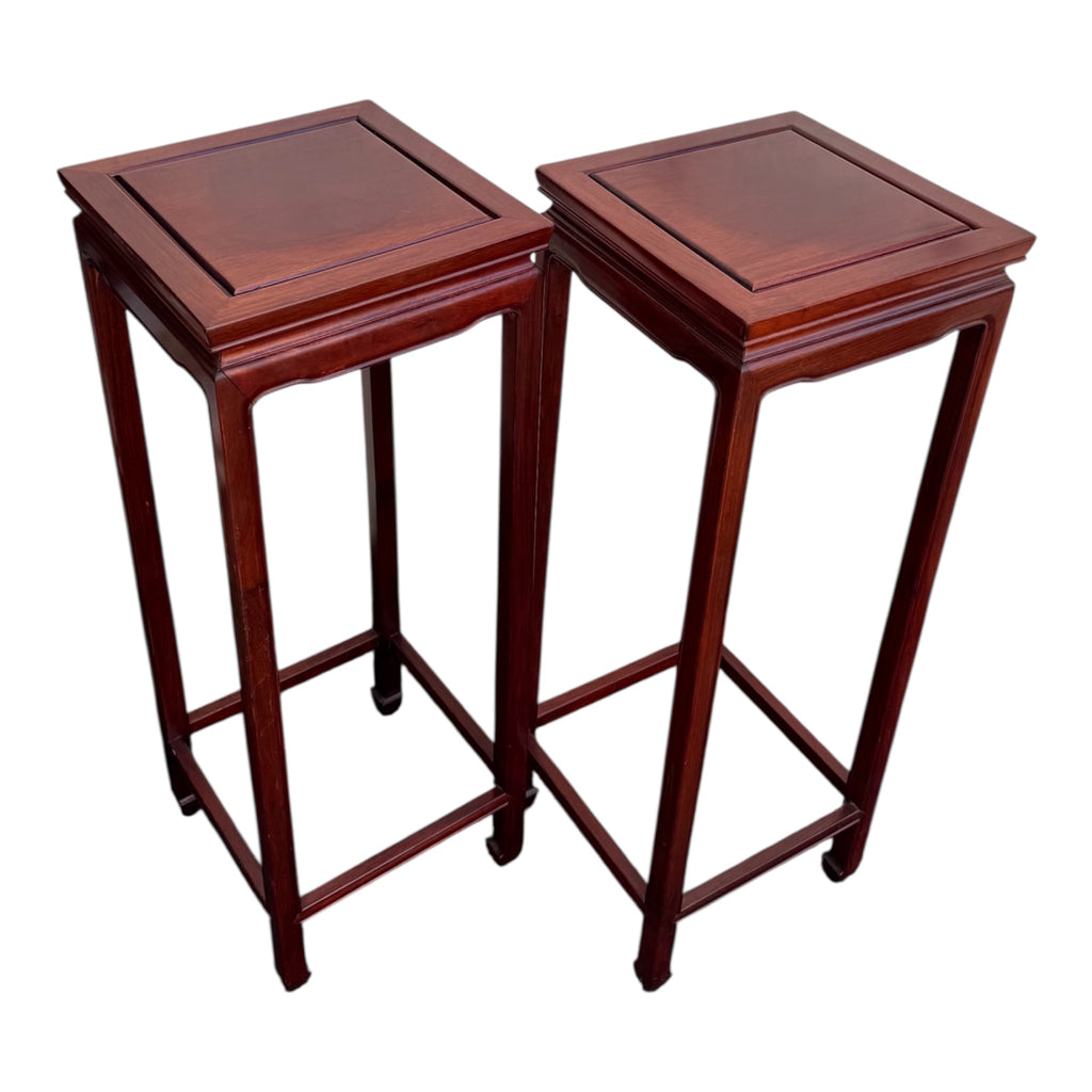 Pair Of Handcrafted Hardwood Pedestal Stand | Chinese Display Stand