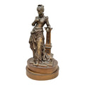 French Patinated Bronze Female Figure, Signed Bouret, Grenoble 1911
