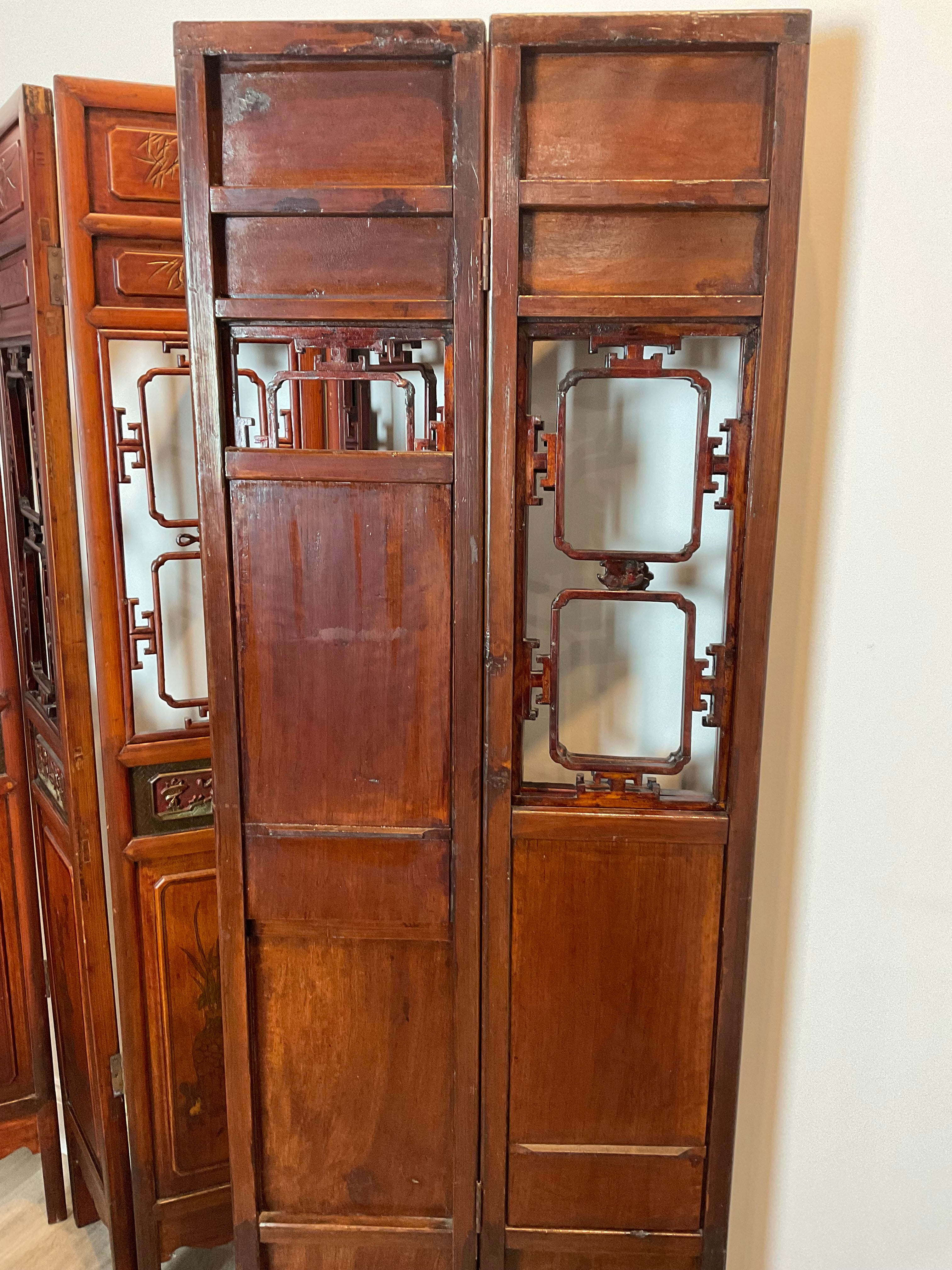 Early 20th Century Folding Screen / Room Divider Seven-Panel