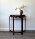 Vintage Chinese Demilune Red Lacquered Table