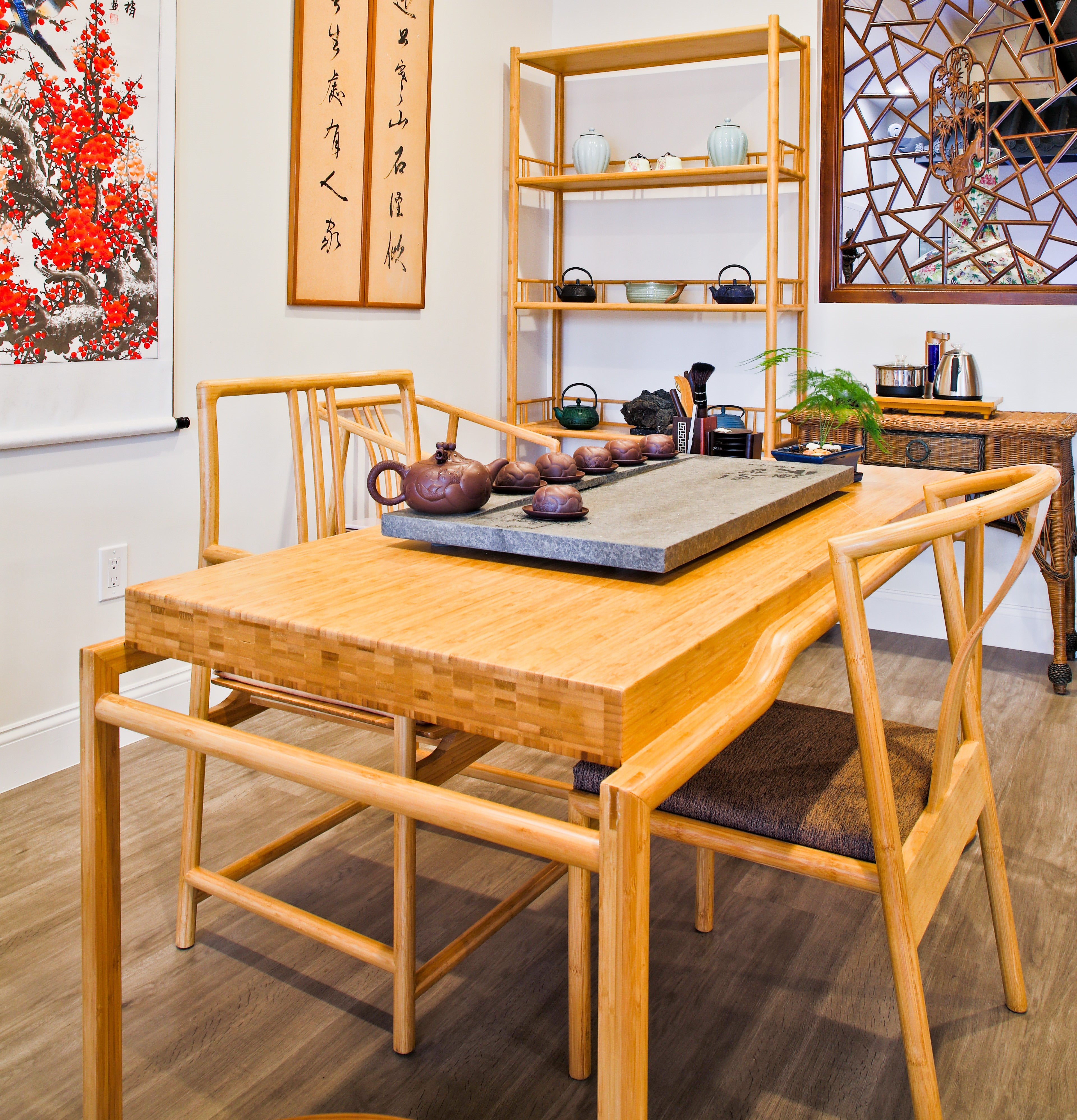 Zen Bamboo Tea Table Set
