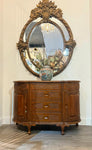 Vintage Solid Wood Carved Porch Cabinet Accent Cabinet