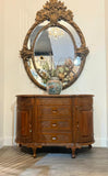 Vintage Solid Wood Carved Porch Cabinet Accent Cabinet