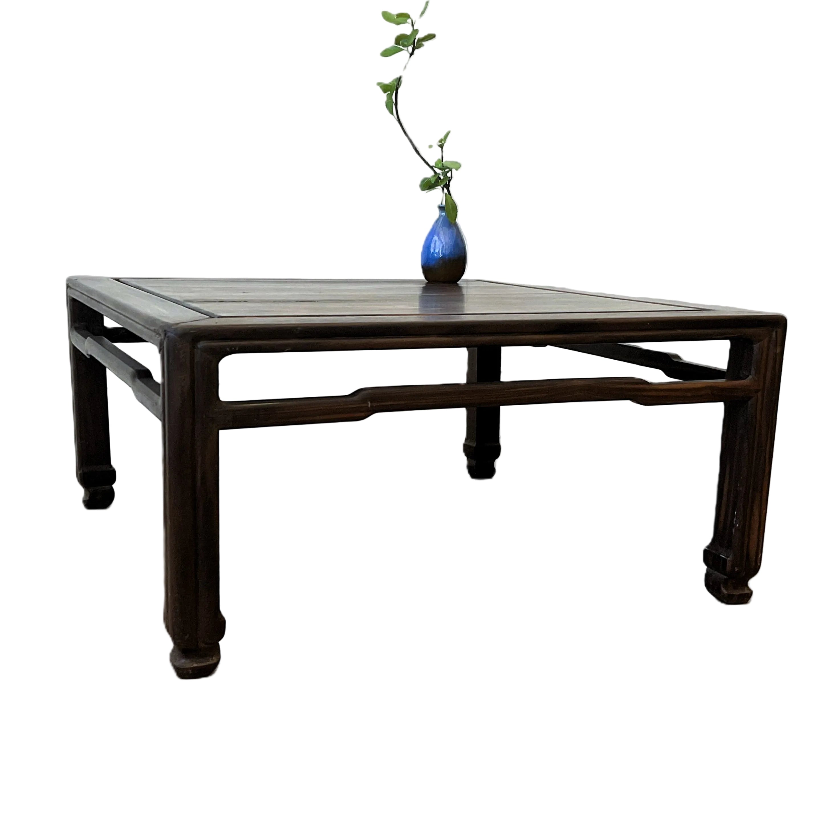 Low Chinese Square Table with Ridged Sides