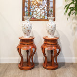 A Pair Of Rosewood Pedestal Stand Display