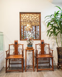 Vintage Rosewood Scroll  Tiashi Armchair Set