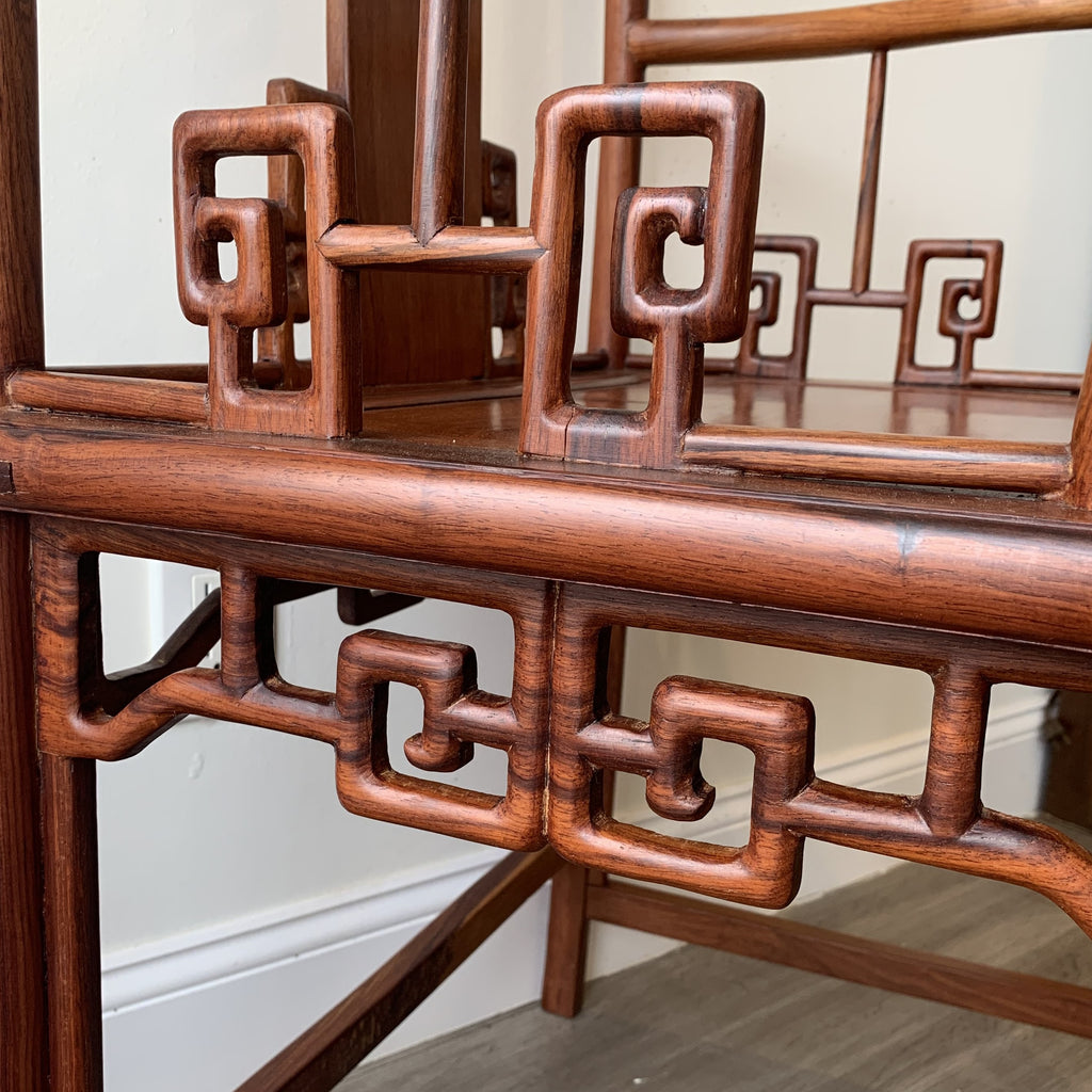 Vintage Rosewood Scroll  Tiashi Armchair Set