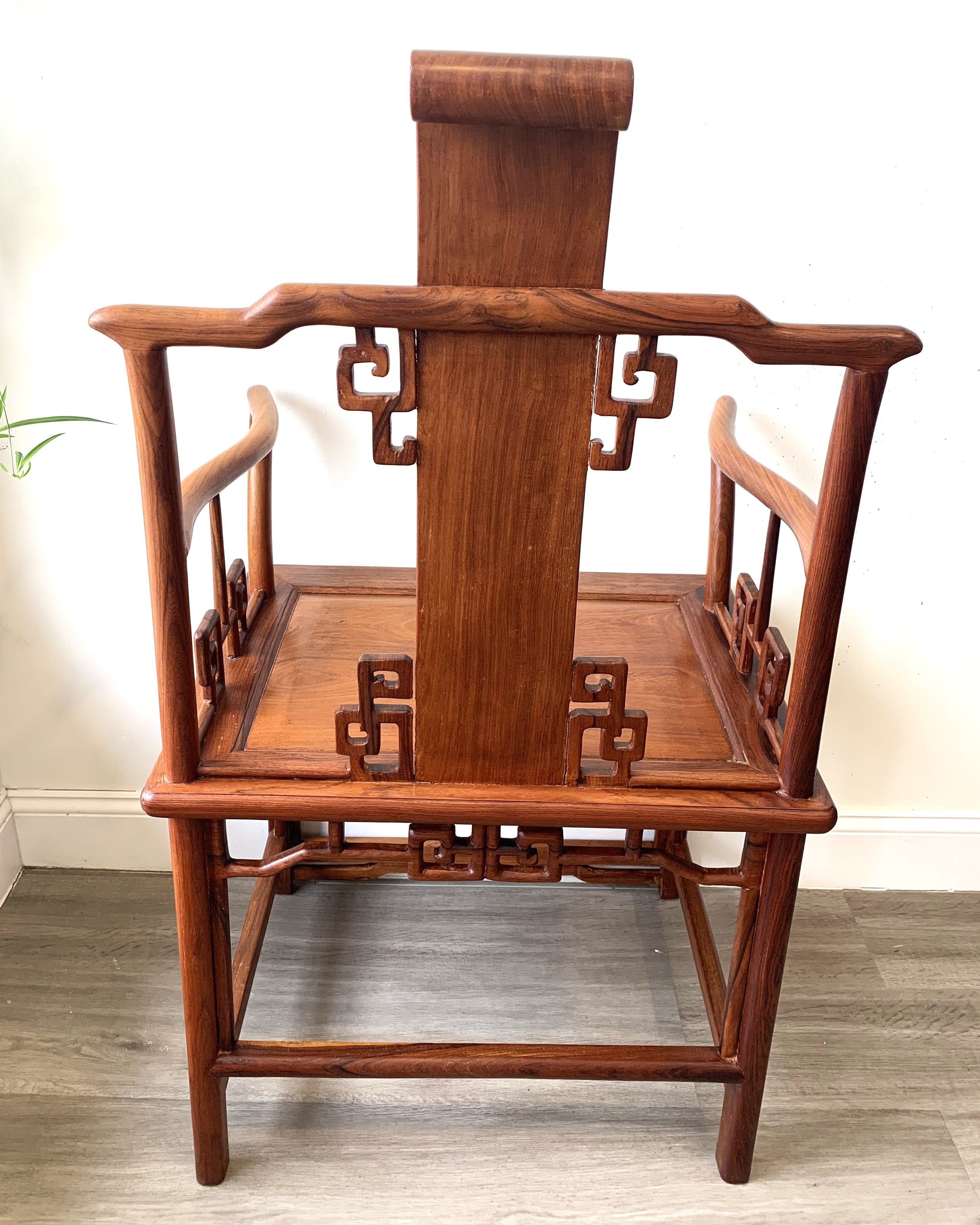 Vintage Rosewood Scroll  Tiashi Armchair Set
