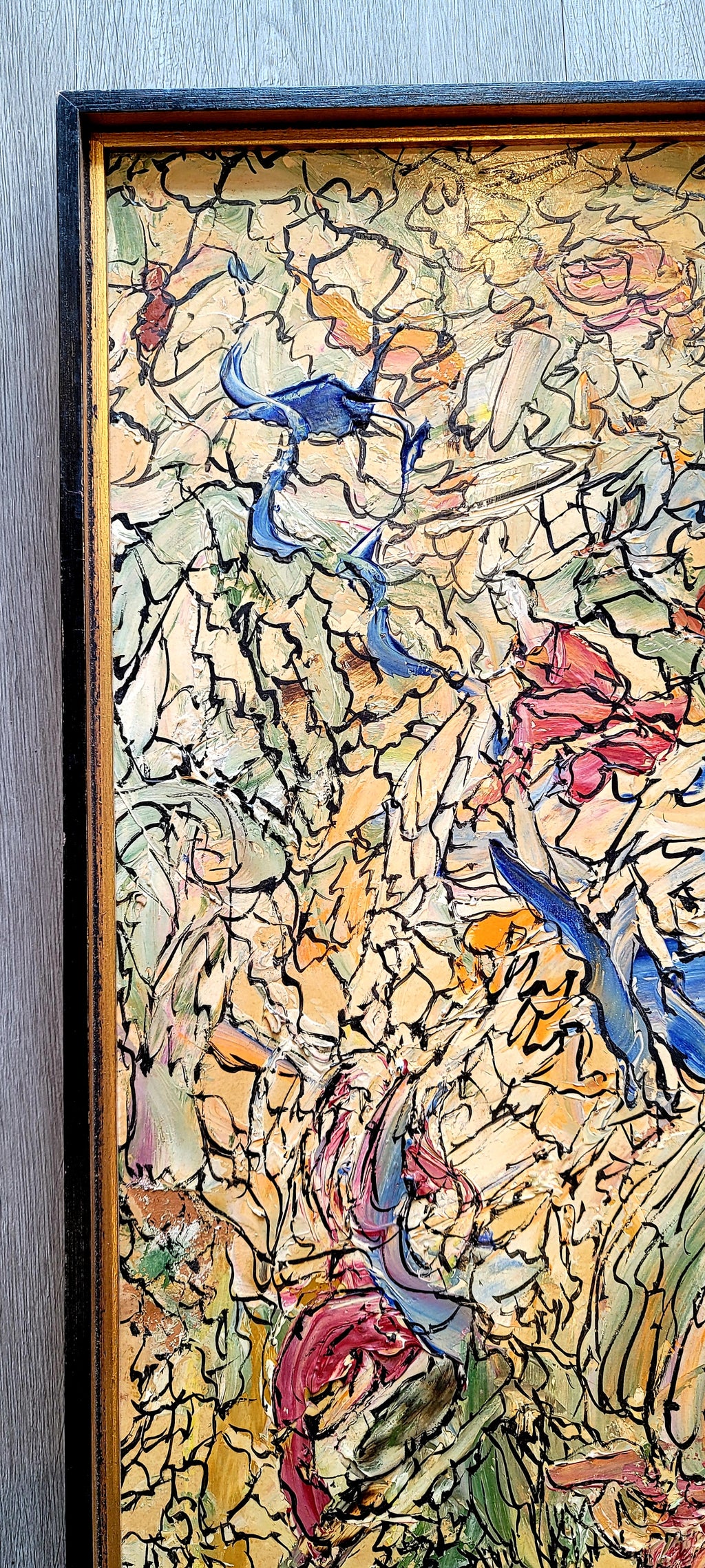 Painting Jose Moshe – Untitled Abstract Painting (1967)