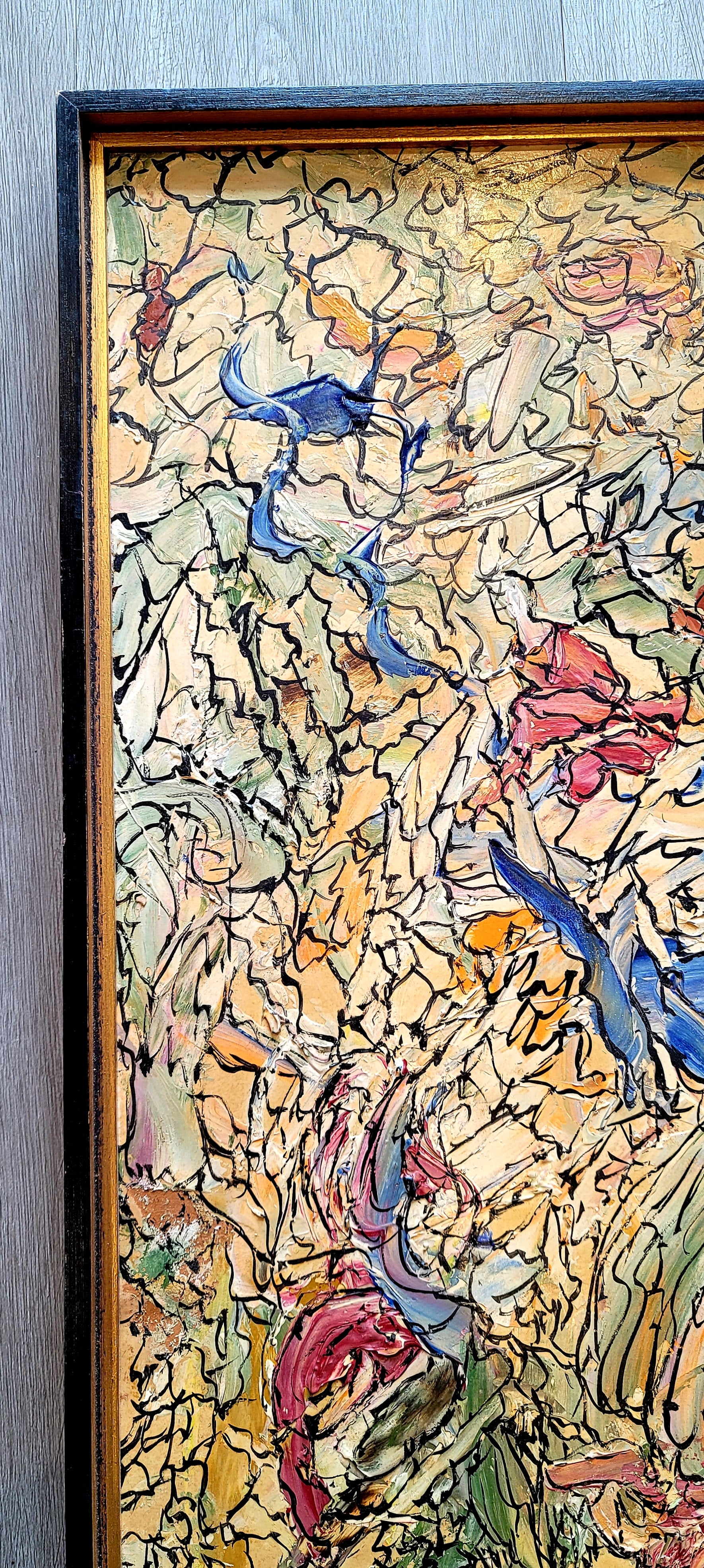 Painting Jose Moshe – Untitled Abstract Painting (1967)