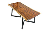 Black Walnut Solid Table with Light Brown Sides