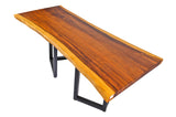 Black Walnut Solid Table with Light Brown Sides