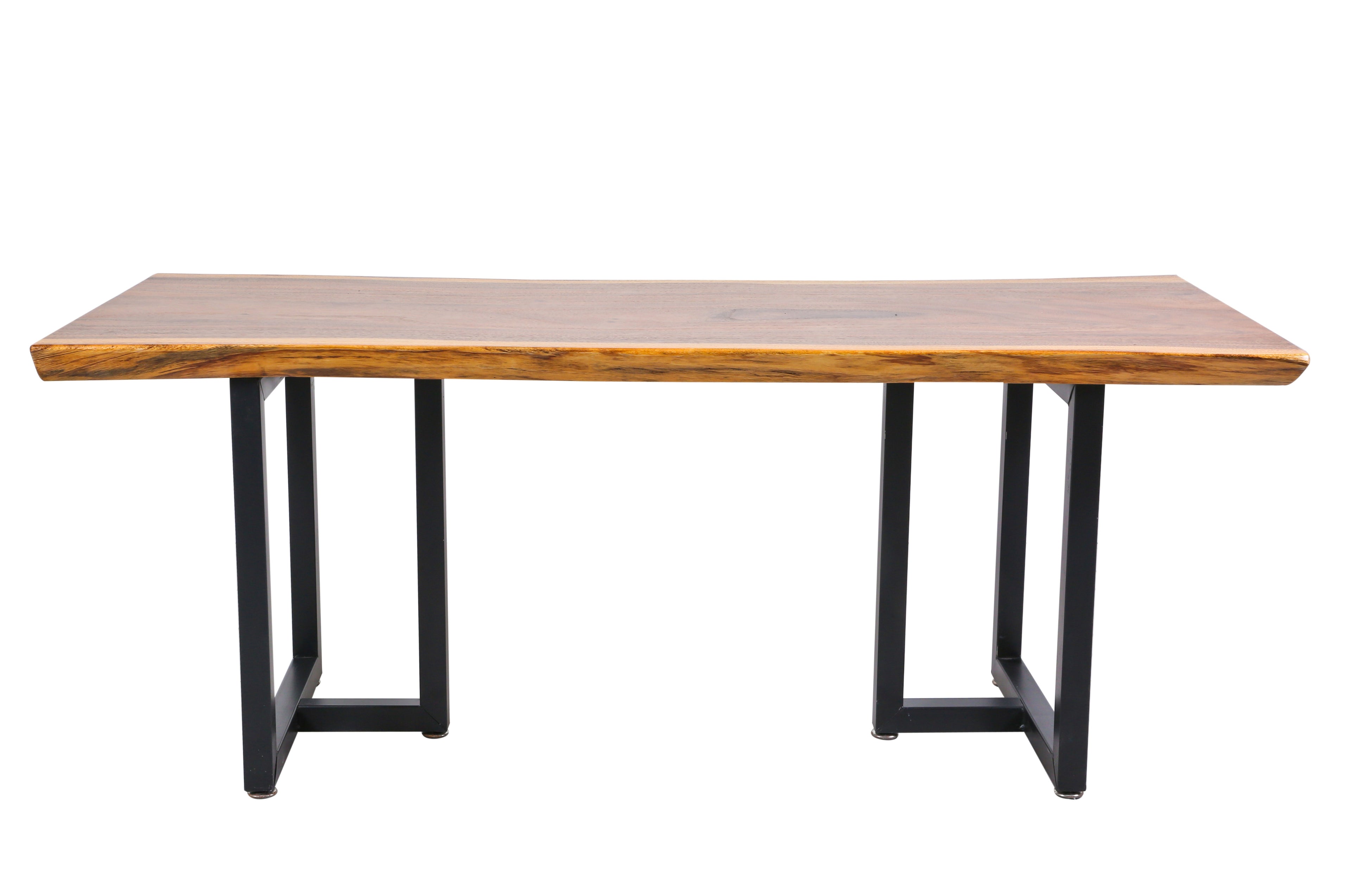 Black Walnut Solid Table with Light Brown Sides