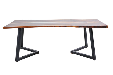 Black Walnut solid Table with Semi-Translucent Epoxy