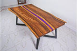 Black Walnut Table with Purple Epoxy