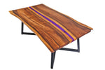 Black Walnut Table with Purple Epoxy